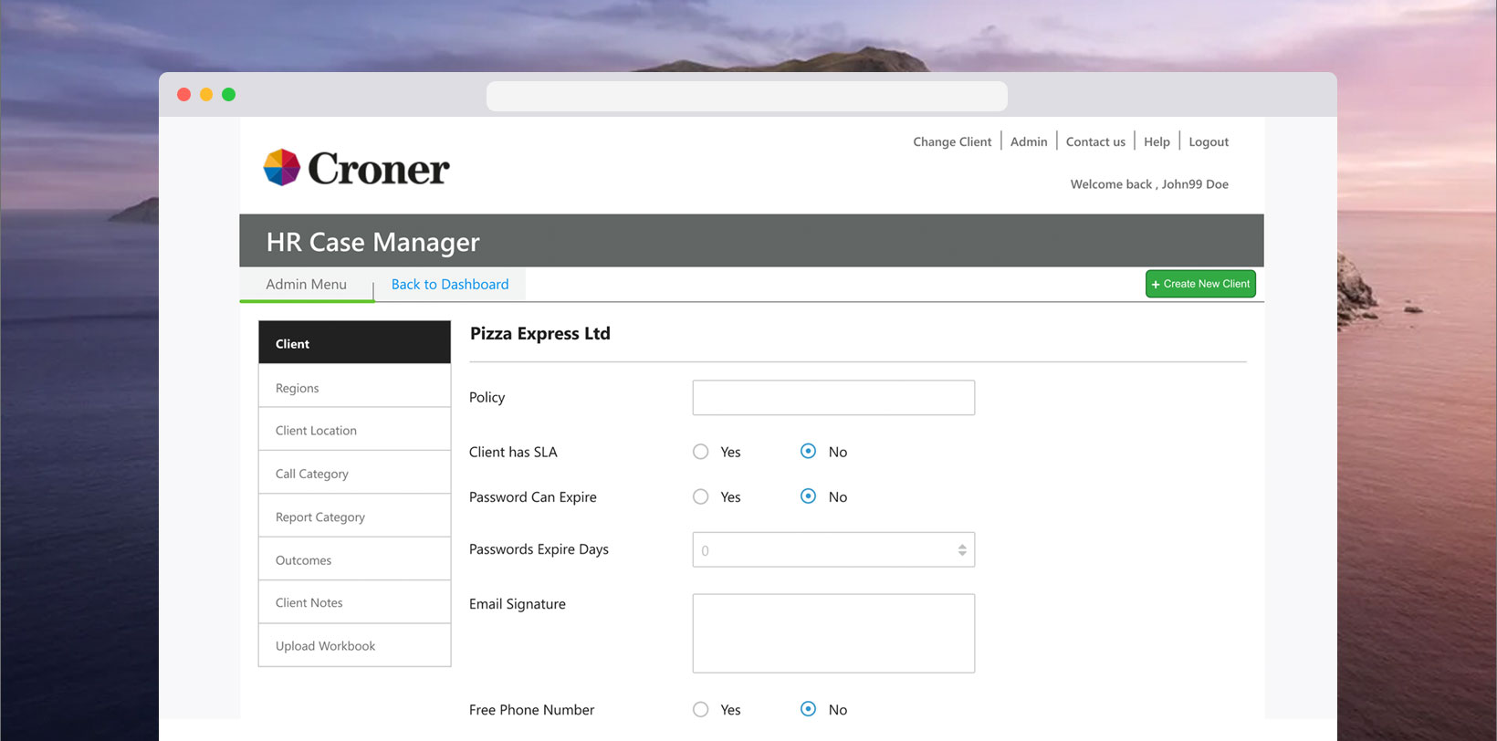 New Croner Professional dashboard showing a list of Pizza Express's actionable HR issues